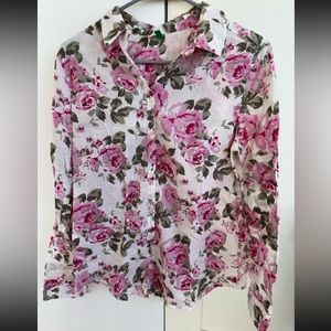 Womens Button Down Shirts Long Sleeve, united color of benetton, size S